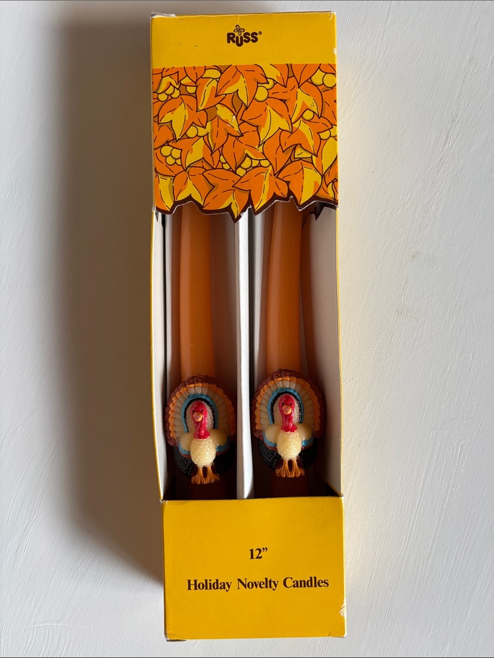 Russ Berrie Vintage Turkey Thanksgiving Candle Sticks 12”